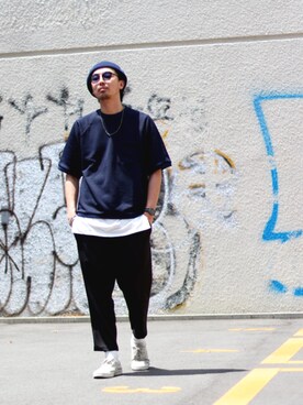 「adsr」｜「アイテム（ハンチング/ベレー帽）」を使った、m.fujiiさん（メンズ・181cm）の春コーディネート
