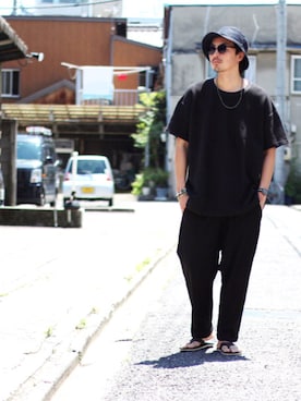 「suicoke（スイコック）のアイテム」を使った、m.fujiiさん（メンズ・181cm）の夏コーディネート