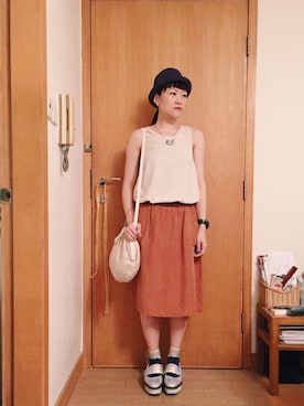 「initial（イニシャル）のアイテム（ベスト）」を使った、lausimさん（レディース・159cm）の夏コーディネート