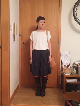 「handmade」｜「アイテム（レインシューズ）」を使った、lausimさん（レディース・159cm）の夏コーディネート