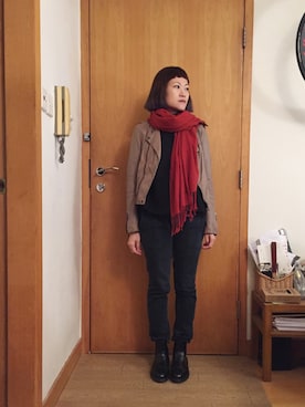 「initial（イニシャル）のアイテム（デニムパンツ）」を使った、lausimさん（レディース・159cm）の秋コーディネート