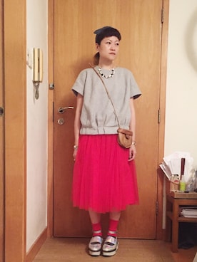 「Heaven Pleaseのアイテム」を使った、lausimさん（レディース・159cm）の春コーディネート