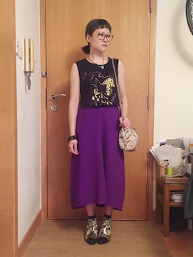 「Heaven Pleaseのアイテム」を使った、lausimさん（レディース・159cm）の夏コーディネート