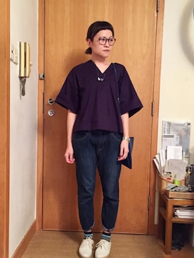 「Heaven Pleaseのアイテム」を使った、lausimさん（レディース・159cm）の秋コーディネート