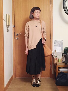 「Heaven Pleaseのアイテム」を使った、lausimさん（レディース・159cm）の秋コーディネート