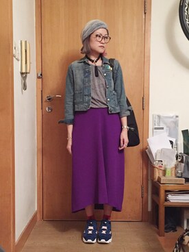 「Heaven Pleaseのアイテム」を使った、lausimさん（レディース・159cm）の秋コーディネート