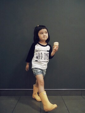 「HUNTER(ハンター)のアイテム(アクセサリー)」を使った、uciiiさん(キッズ・100cm)の夏コーディネート