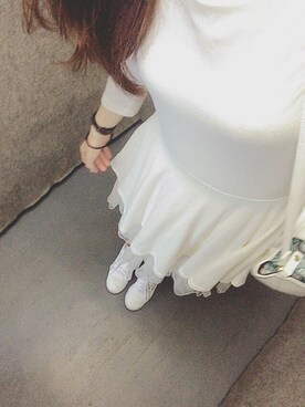 「白いワンピース」｜７さん（レディース・156cm）の夏コーディネート