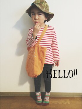「Marc by Marc Jacobs（マークバイマークジェイコブス）のアイテム（バッグ）」を使った、yuuuiさん（キッズ・110cm）の春コーディネート