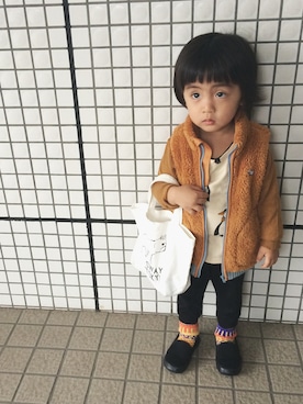 「アイテム（トートバッグ）」を使った、yuuuiさん（キッズ・90cm）の秋コーディネート