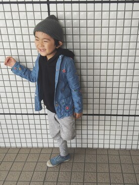 「アイテム（パーカー）」を使った、yuuuiさん（キッズ・110cm）の春コーディネート