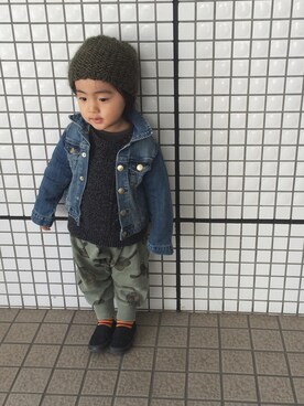 「bobochoses」｜「アイテム（デニムジャケット）」を使った、yuuuiさん（キッズ・90cm）の春コーディネート