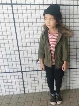 「アーミー」｜yuuuiさん（キッズ・120cm）の冬コーディネート