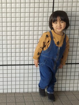「bobochoses」｜「アイテム（オールインワン・サロペット）」を使った、yuuuiさん（キッズ・100cm）の冬コーディネート