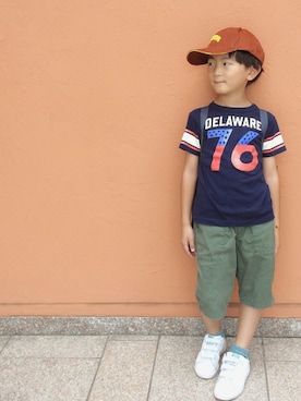 「DULTON（ダルトン）のアイテム（帽子）」を使った、yuuuiさん（キッズ・120cm）の秋コーディネート