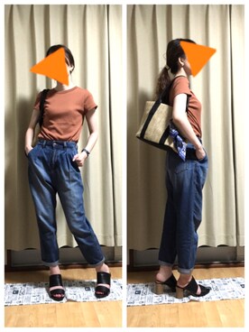 「リブT」｜「アイテム（財布/小物）」を使った、今宮だんさん（レディース・160cm）の夏コーディネート