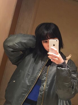 「ROTHCO（ロスコ）のアイテム（ブルゾン）」を使った、KIM RINOさん（レディース・161cm）の冬コーディネート