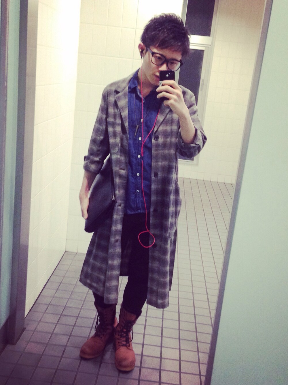 「NO ID.、cheap monday、HARE」｜「NO ID.のアイテム（その他アウター、グレー系）」を使った、KOOTAさん（メンズ・168cm）の春コーディネートの1枚目の写真