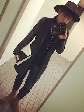 「JOSEPH ABBOUD（ジョセフアブード）のアイテム（バッグ）」を使った、KOOTAさん（メンズ・168cm）の冬コーディネート