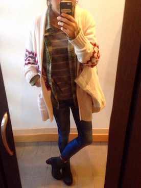 「H&M DIVIDED（エイチアンドエム　ディヴァイデッド）のアイテム（その他アウター）」を使った、ありささん（レディース・166cm）の秋コーディネート