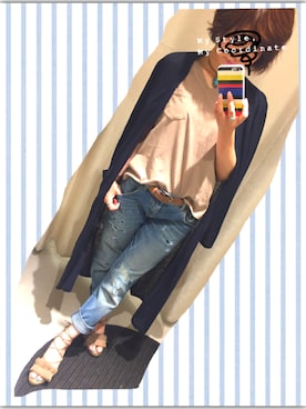 「LEPSIM（レプシィム）の【In Red 7月号掲載アイテム】レースアップジュートサンダル　724244（サンダル、ベージュ系）」を使った、Aya.さん（レディース・158cm）の夏コーディネート