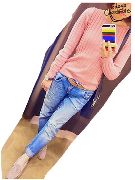 「BEAUTY&YOUTH UNITED ARROWS（ビューティーアンドユースユナイテッドアローズ）の＜AMIMOC＞レザービットローファー（モカシン/デッキシューズ、グレー系）」を使った、Aya.さん（レディース・158cm）の秋コーディネート