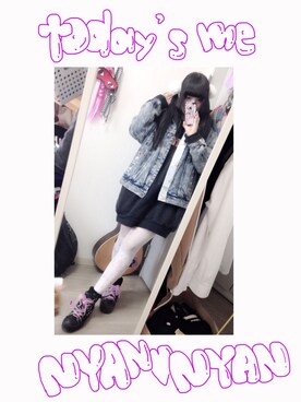 「FIG&VIPER（フィグアンドバイパー）のアイテム（デニムジャケット）」を使った、Rさん（レディース・152cm）の冬コーディネート