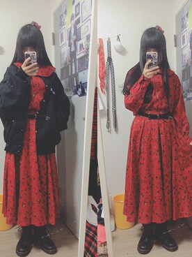 「KENZO」｜「アイテム（ブルゾン）」を使った、Rさん（レディース・152cm）の冬コーディネート