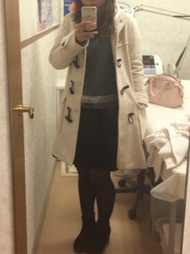 Coco Deal ココディール のダッフルコート ホワイト系 を使った人気ファッションコーディネート Wear