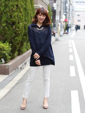 「アイテム（シャツワンピース）」を使った、REALCUBEさん（レディース・169cm）の春コーディネート