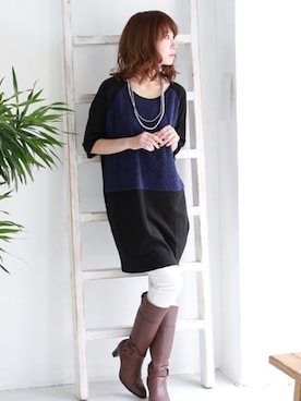 「アイテム（チュニック）」を使った、REALCUBEさん（レディース・161cm）の春コーディネート