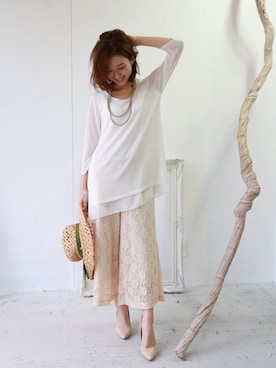 「REAL CUBE（リアルキューブ）のアイテム」を使った、REALCUBEさん（レディース・155cm）の春コーディネート