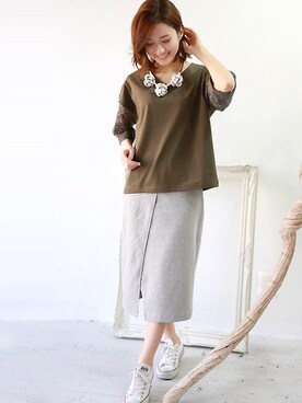 「REAL CUBE（リアルキューブ）のアイテム」を使った、REALCUBEさん（レディース・155cm）の春コーディネート