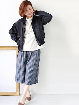 「REAL CUBE（リアルキューブ）のアイテム（ブルゾン）」を使った、REALCUBEさん（レディース・155cm）の春コーディネート