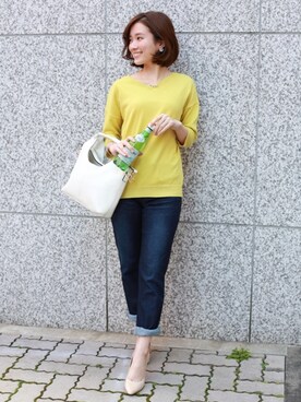 「REAL CUBE（リアルキューブ）のアイテム」を使った、REALCUBEさん（レディース・155cm）の春コーディネート