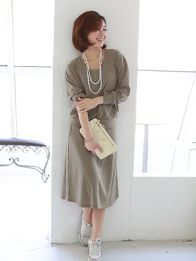 「REAL CUBE（リアルキューブ）のアイテム」を使った、REALCUBEさん（レディース・155cm）の春コーディネート