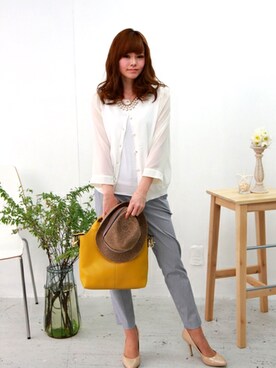 「REAL CUBE（リアルキューブ）のアイテム（トップス）」を使った、REALCUBEさん（レディース・155cm）の春コーディネート