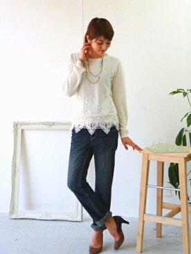 「REAL CUBE（リアルキューブ）のアイテム」を使った、REALCUBEさん（レディース・169cm）の春コーディネート