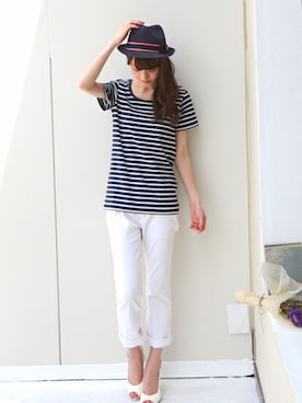 「REAL CUBE（リアルキューブ）のアイテム（トップス）」を使った、REALCUBEさん（レディース・155cm）の春コーディネート