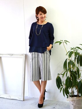 「REAL CUBE（リアルキューブ）のアイテム（トップス）」を使った、REALCUBEさん（レディース・169cm）の春コーディネート