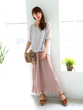 「REAL CUBE（リアルキューブ）のアイテム」を使った、REALCUBEさん（レディース・158cm）の春コーディネート