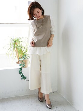 「REAL CUBE（リアルキューブ）のアイテム（トップス）」を使った、REALCUBEさん（レディース・155cm）の春コーディネート