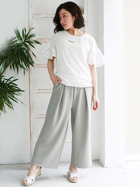 「REAL CUBE（リアルキューブ）のアイテム」を使った、REALCUBEさん（レディース・155cm）の春コーディネート