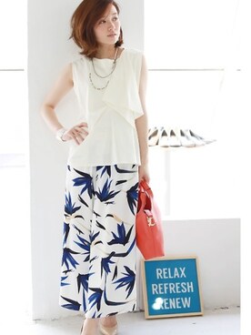 「ガウチョパンツ」｜REALCUBEさん（レディース・155cm）の春コーディネート