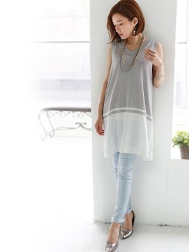 「REAL CUBE（リアルキューブ）のアイテム」を使った、REALCUBEさん（レディース・155cm）の夏コーディネート