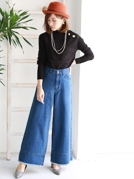 「REAL CUBE（リアルキューブ）のアイテム」を使った、REALCUBEさん（レディース・155cm）の秋コーディネート