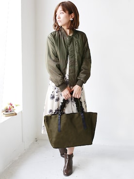 「アイテム（ブーティ）」を使った、REALCUBEさん（レディース・155cm）の秋コーディネート