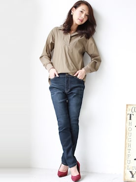 「REAL CUBE（リアルキューブ）のアイテム」を使った、REALCUBEさん（レディース・160cm）の秋コーディネート