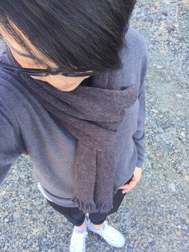 「AZUL by moussy（アズールバイマウジー）のアイテム（タンクトップ）」を使った、arkさん（レディース・154cm）の冬コーディネート