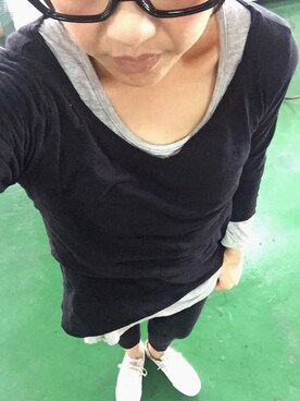 「coca（ANDEX shoes product）（コカ）のアイテム（Tシャツ/カットソー）」を使った、arkさん（レディース・154cm）の春コーディネート